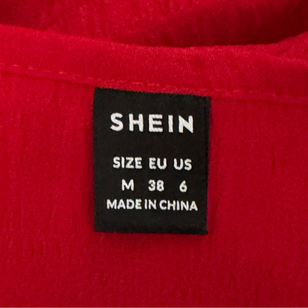 SHEIN Vibrant Red Asymmetrical Wrap Dress, Women’s M - Picture 5 of 6